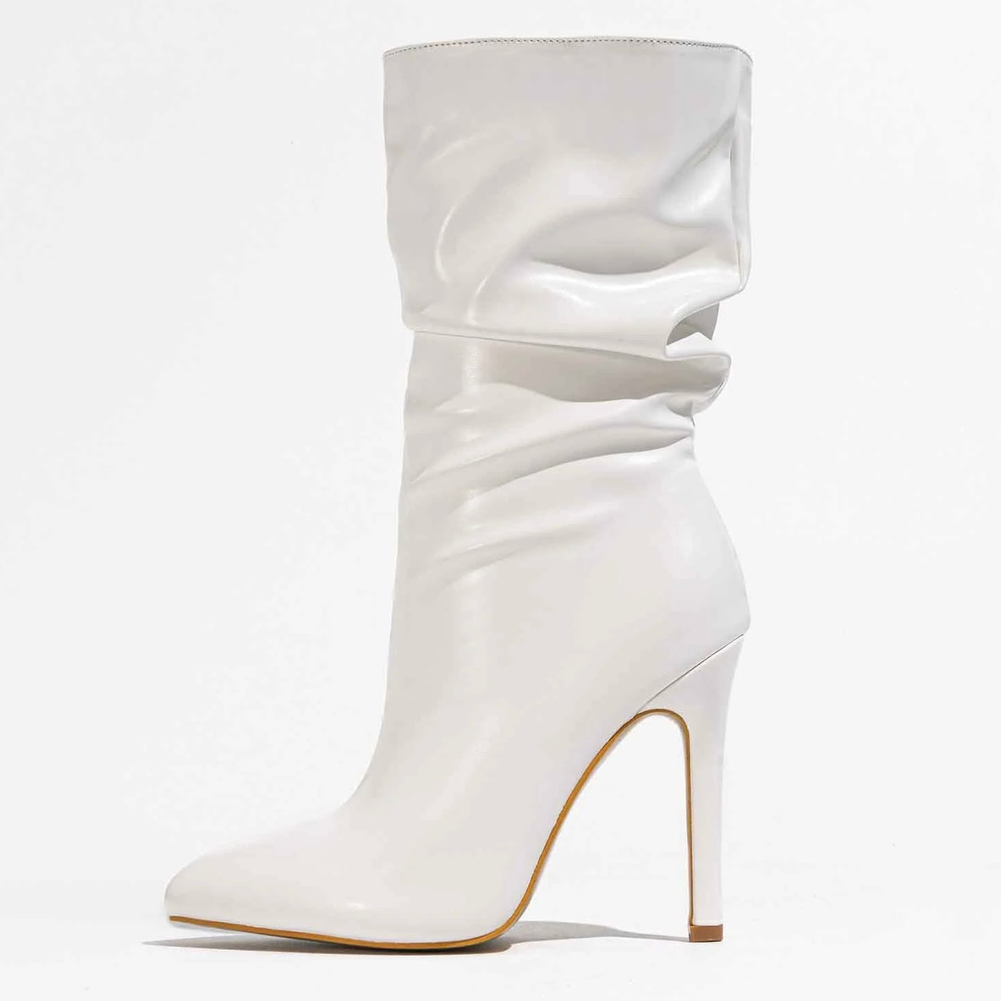 Lily- Pointed Toe Mid-Calf High Heel Boots