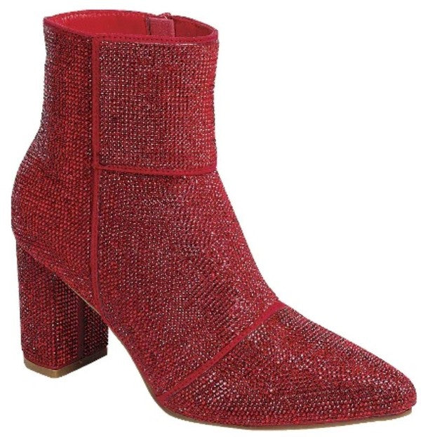 Iceberg Rhinestone Chunky High Heel Boot