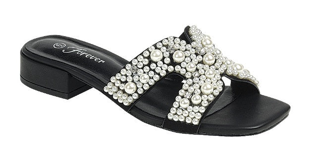 Cecilia Pearled Rhinestone Sandals