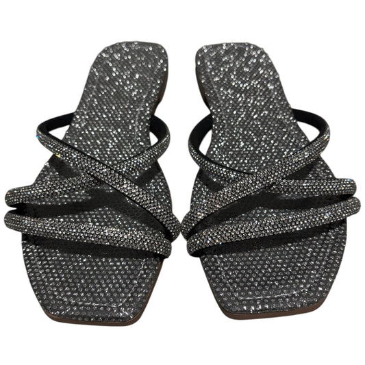 "Black Ice"- Shimmer Strap Sandals