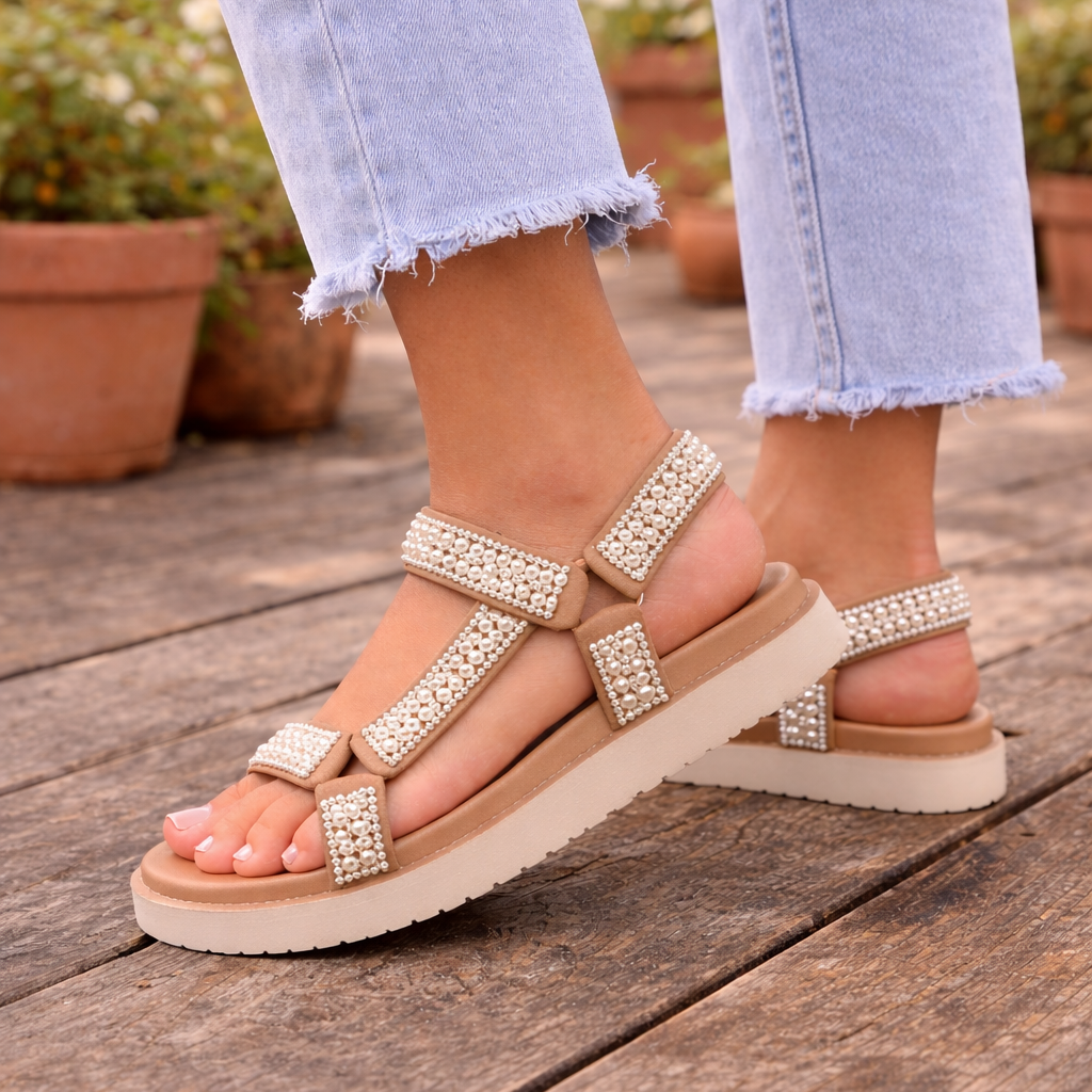 Gigi [SIZE DOWN HALF SIZE] Pearl Sandals