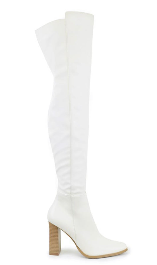 Karen White Over the Knee High Heel Boots (SIZE UP HALF SIZE)