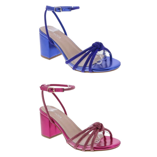 Diamond Knot Embellished Chunky Heel