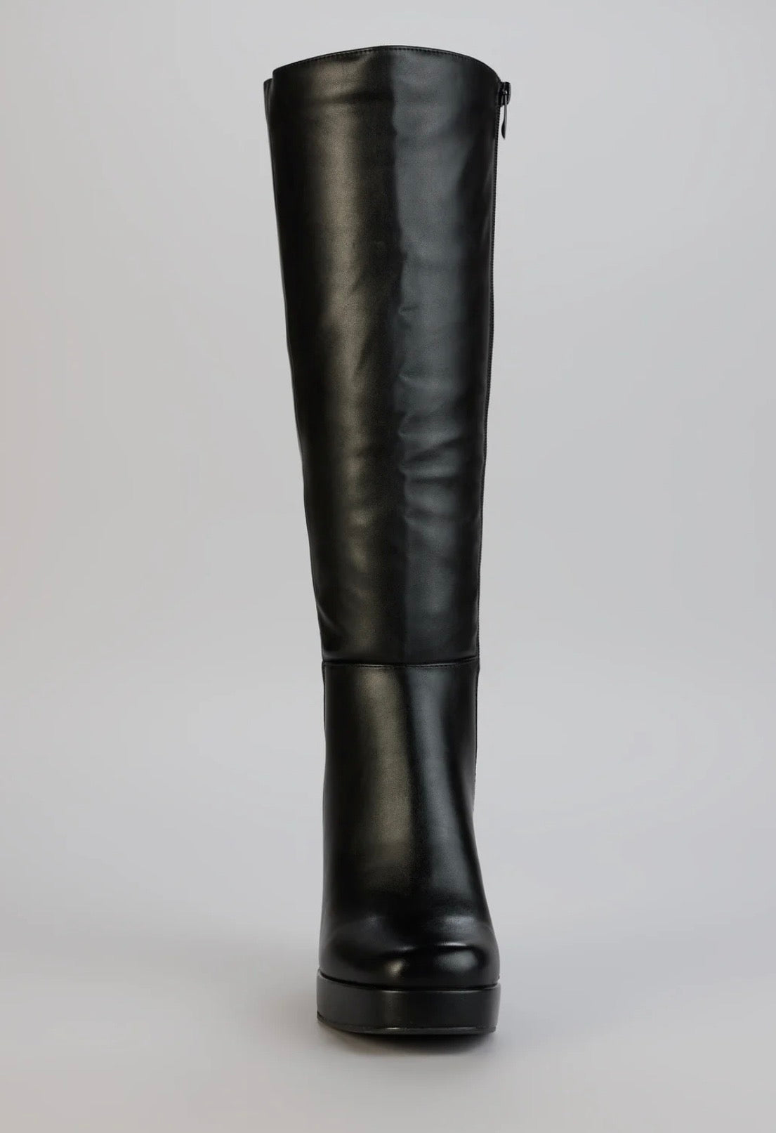 Cynthia Black Platform Knee-High Boots