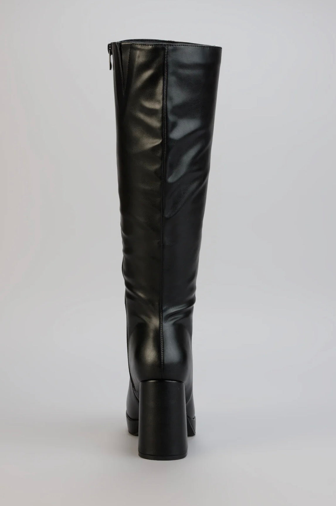 Cynthia Black Platform Knee-High Boots