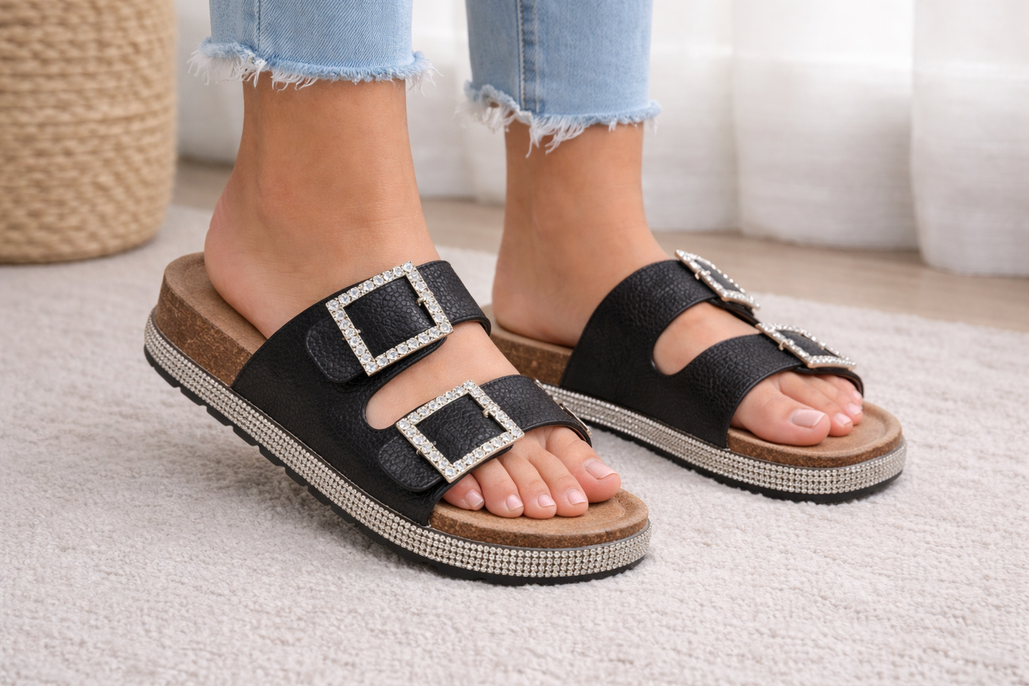 Jackie Rhinestone Platform Sandals