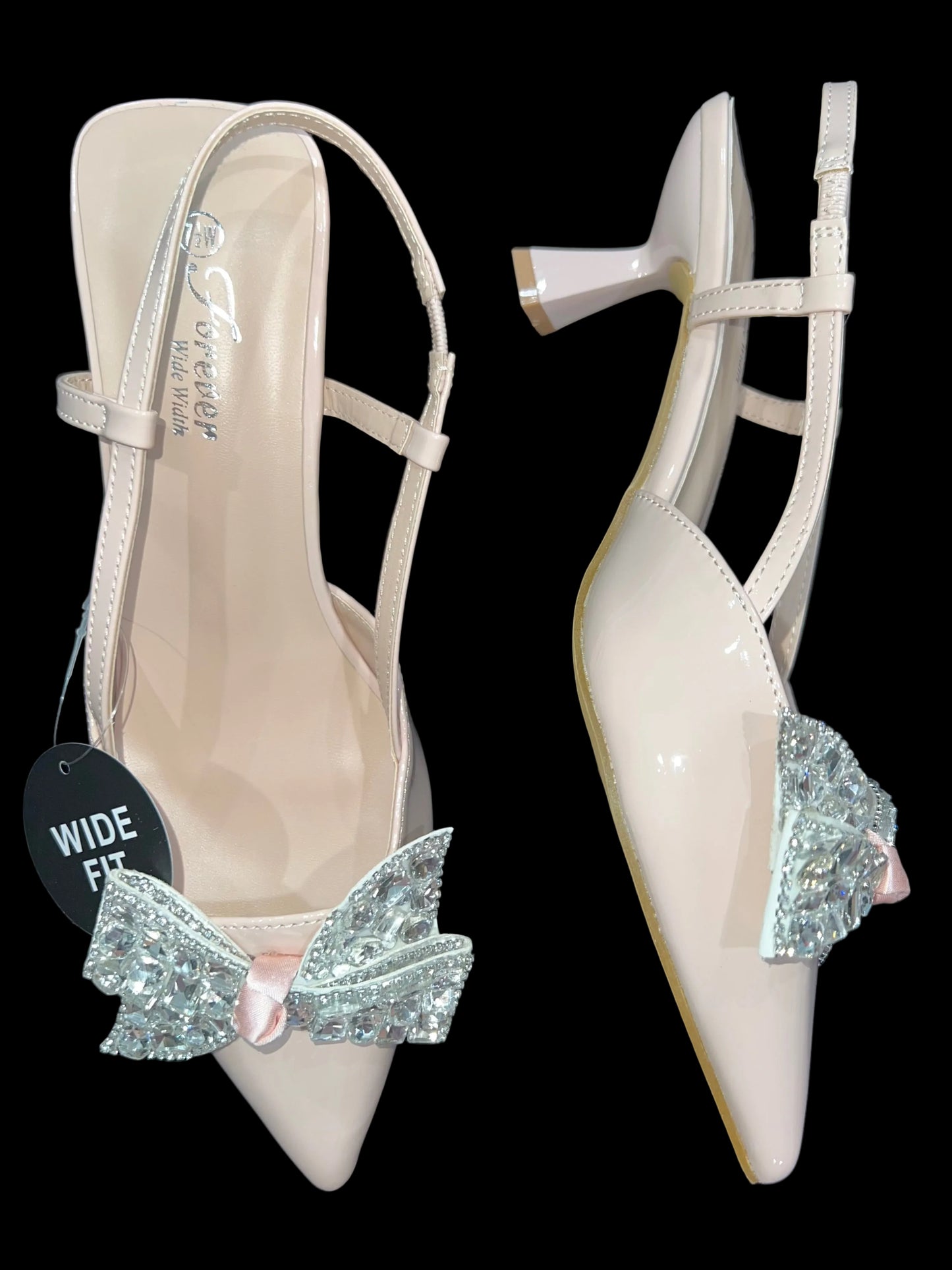 Aurora WIDE-FIT Embellished Bow Kitten Heels