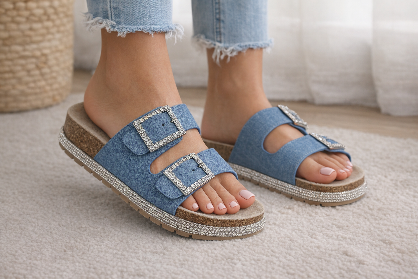 Jackie Rhinestone Platform Sandals