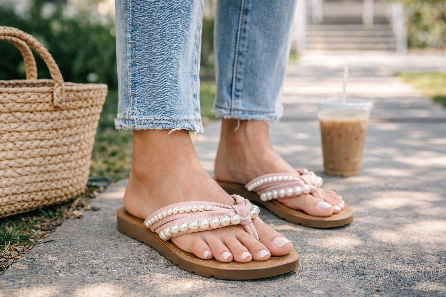Rebecca Pearled COMFORT Flip Flop Sandals