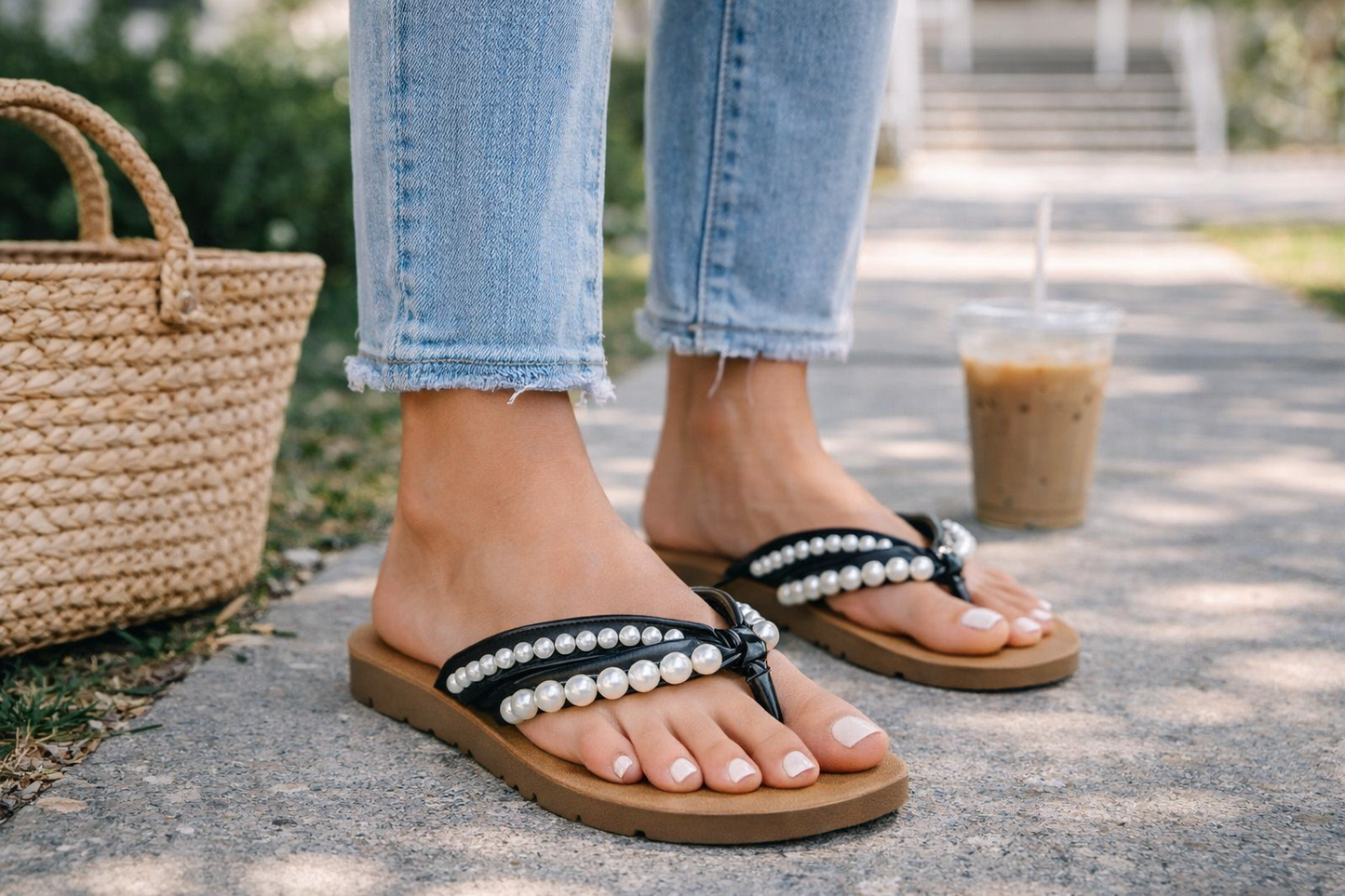 Rebecca Pearled COMFORT Flip Flop Sandals