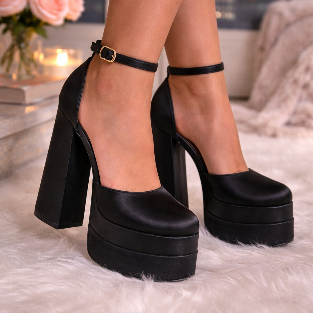 Violeta[SIZE DOWN HALF SIZE]- Platform Chunky High Heel