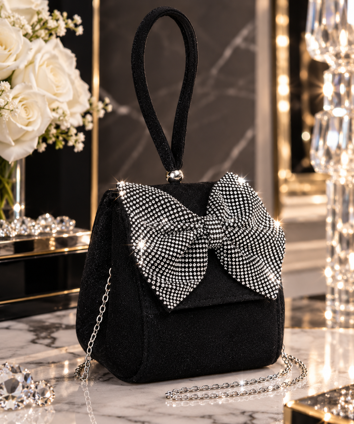 The Bella Bow Rhinestone Bag
