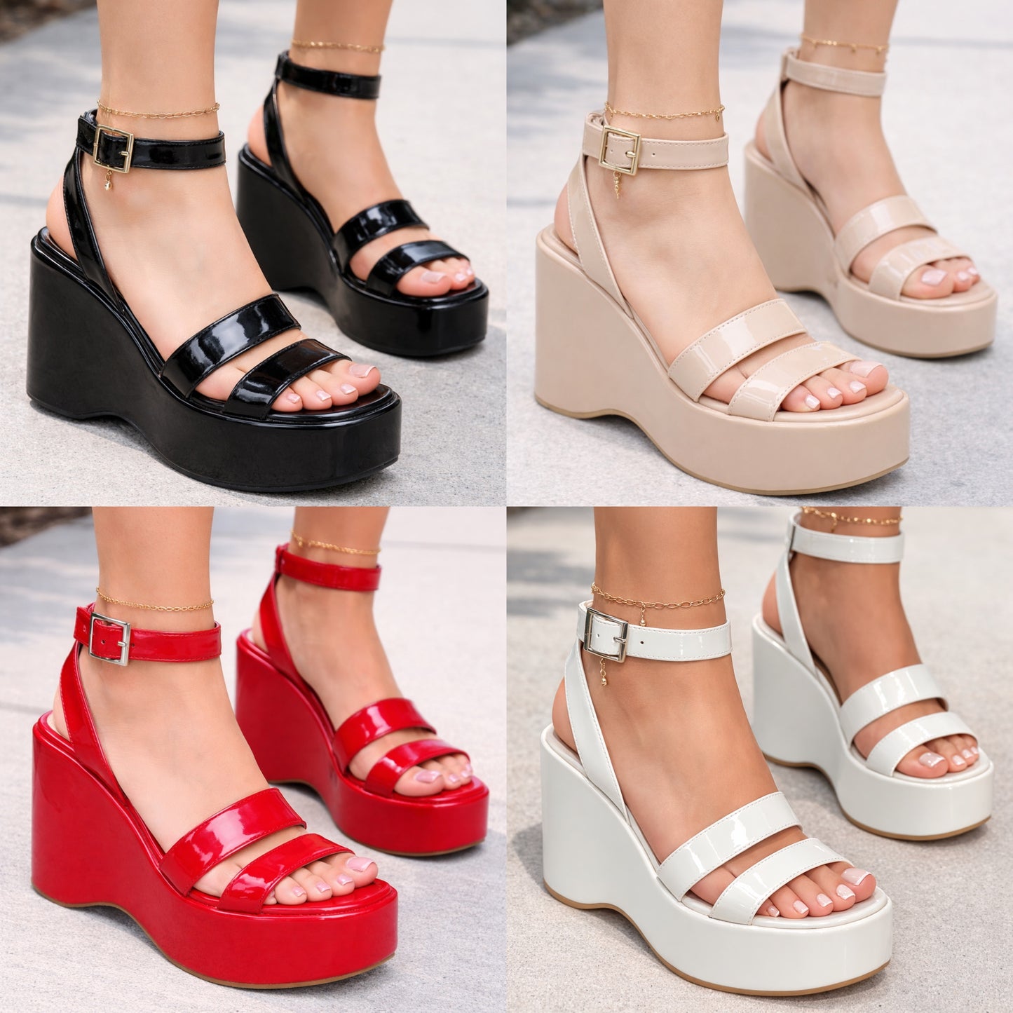 Luna[SIZE DOWN HALF SIZE] Wedge Platform High Heel Dressy Sandal
