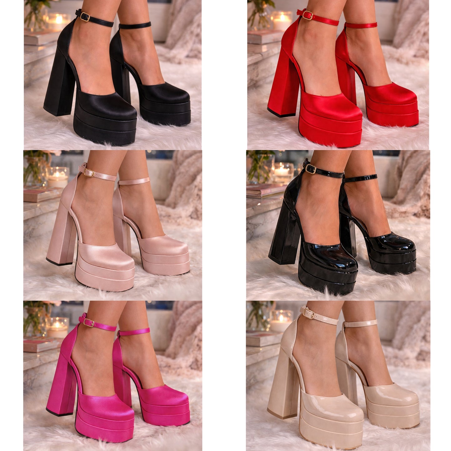Violeta[SIZE DOWN HALF SIZE]- Platform Chunky High Heel