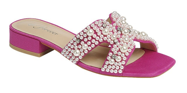 Cecilia Pearled Rhinestone Sandals
