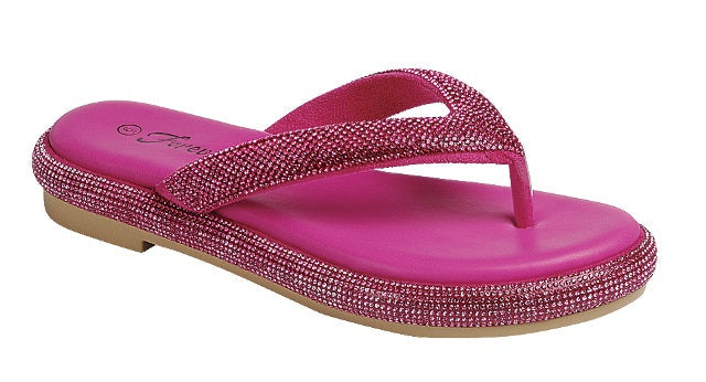 Hillary Fuchsia Rhinestone Sandals