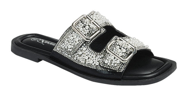Teresa Rhinestone Pearled Sandals