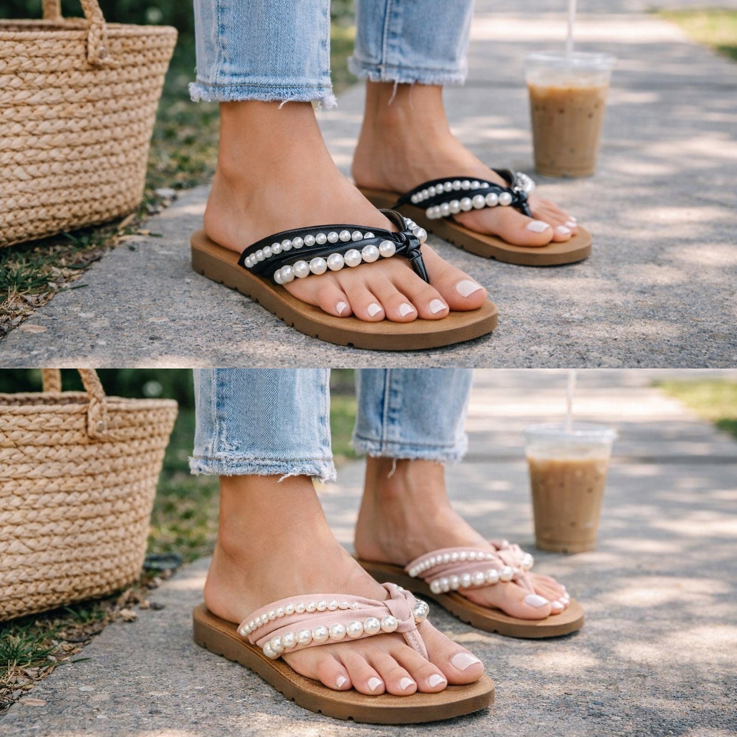 Rebecca Pearled COMFORT Flip Flop Sandals