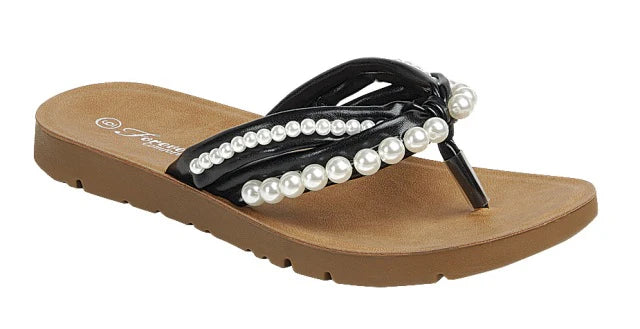 Rebecca Pearled COMFORT Flip Flop Sandals