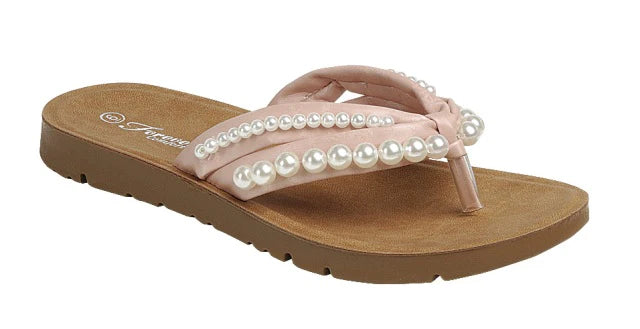 Rebecca Pearled COMFORT Flip Flop Sandals
