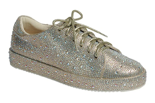Sandra Rhinestone Laced Sneakers
