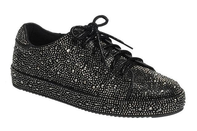 Sandra Rhinestone Laced Sneakers