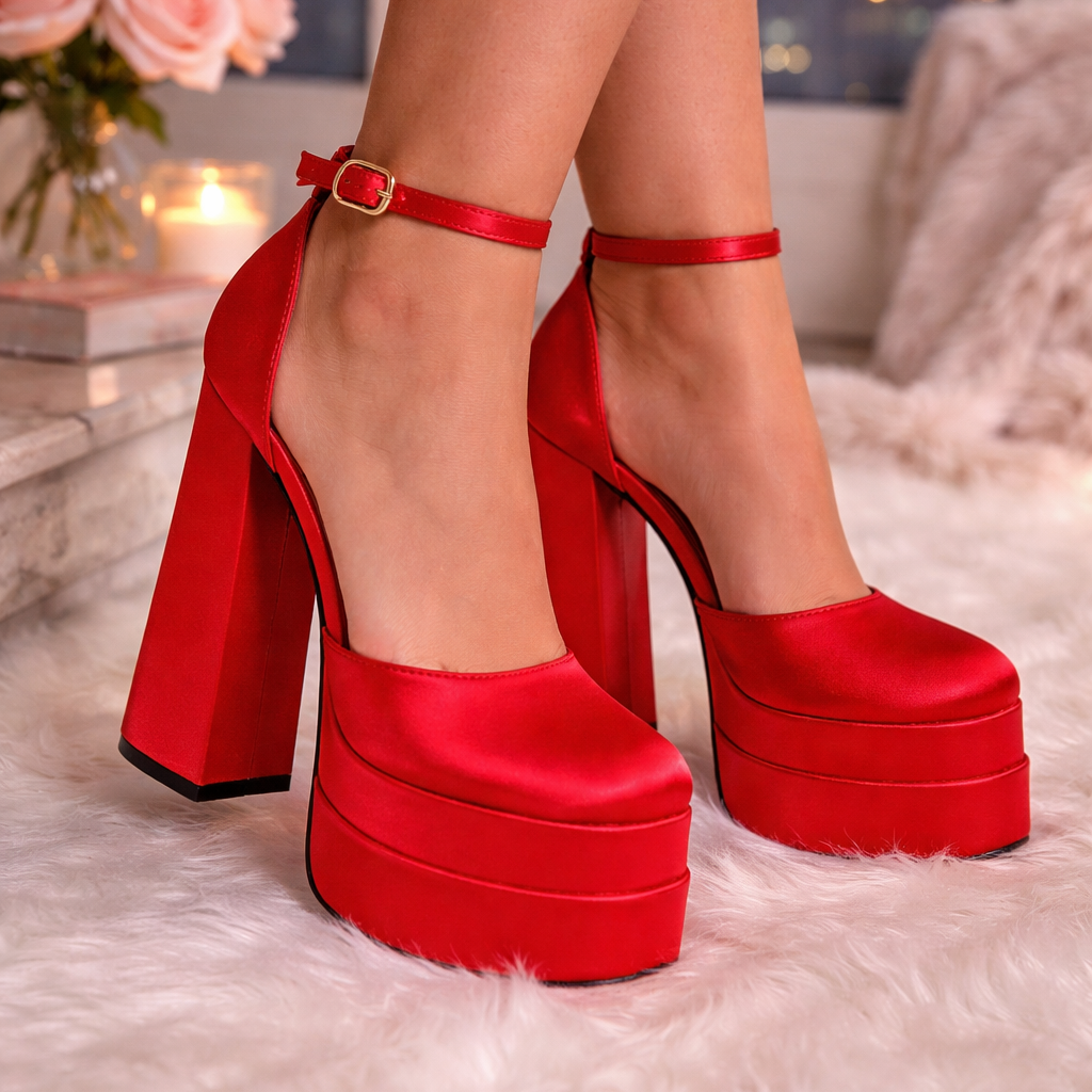 Violeta[SIZE DOWN HALF SIZE]- Platform Chunky High Heel